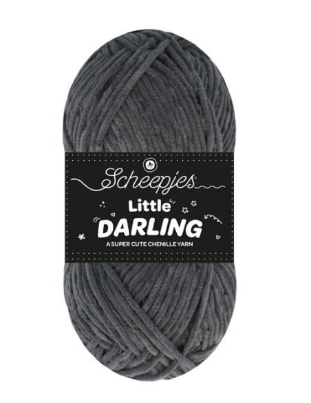 fil chenille scheepjes little darling gris foncé