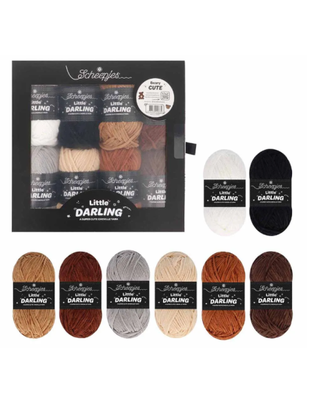 Coffret n°2 Fil chenille Scheepjes Little Darling "Beary Cute"