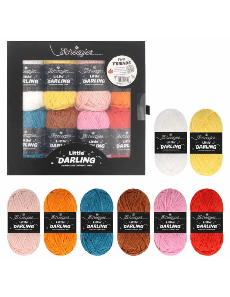 Coffret n°3 Fil chenille Scheepjes Little Darling "Farm Friends"