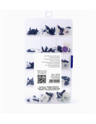 Assortiment 60 Yeux et 10 nez de sécurité pour...