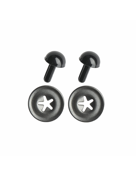 2 Yeux de sécurité noirs 6 mm haute qualité pour amigurumi Rico Design