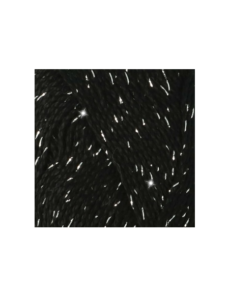 Scheepjes Catona Shine 50 g 110 S noir/argent