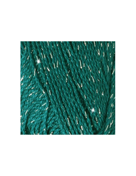 Scheepjes Catona Shine 50 g 401 S bleu sarcelle / argent