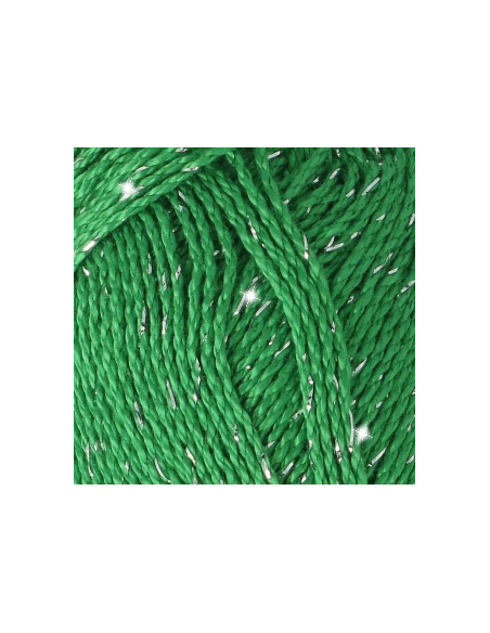 Scheepjes Catona Shine 50 g 515 S vert émeraude / argent