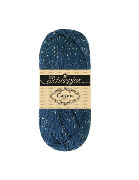 scheepjes catona shine bleu nuit argent 527 S