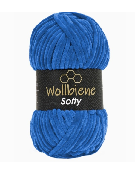 laine chenille wollbien bleu