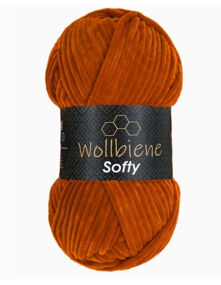 Fil chenille caramel Softy Wollbiene