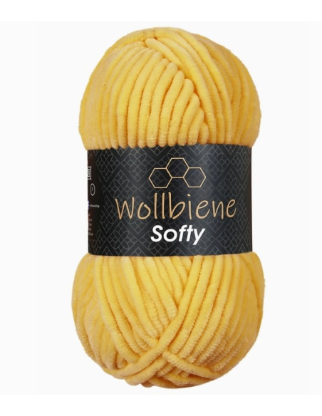 fil chenille wollbiene jaune maïs 28