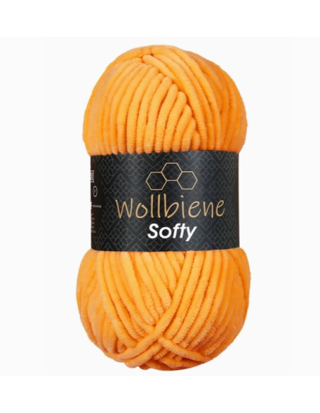 Fil chenille orange clair Softy Wollbiene
