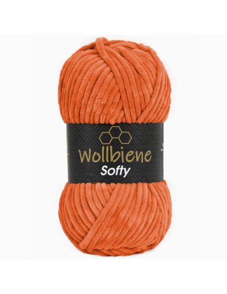 Fil chenille orange Softy Wollbiene