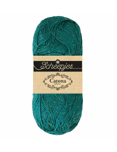 scheepjes catona shine vert sarcelle arc en ciel 401 R