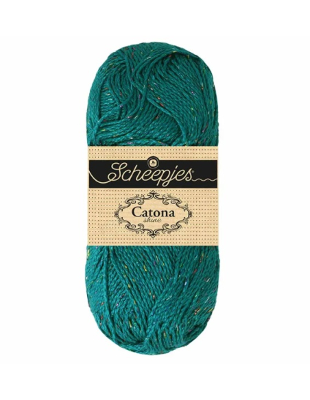 scheepjes catona shine vert sarcelle arc en ciel 401 R