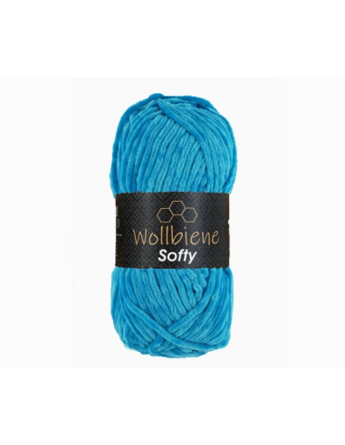 laine chenille bleu turquoise Wollbiene
