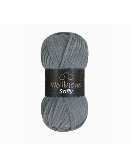 softy wollbiene laine chenille gris moyen