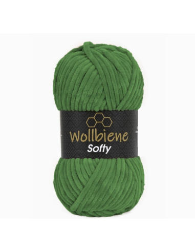 wollbiene fil chenille vert forêt