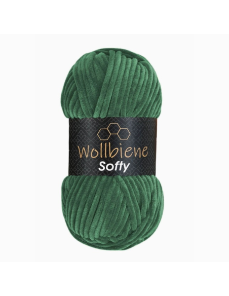 fil chenille vert émeraude Softy Wollbiene