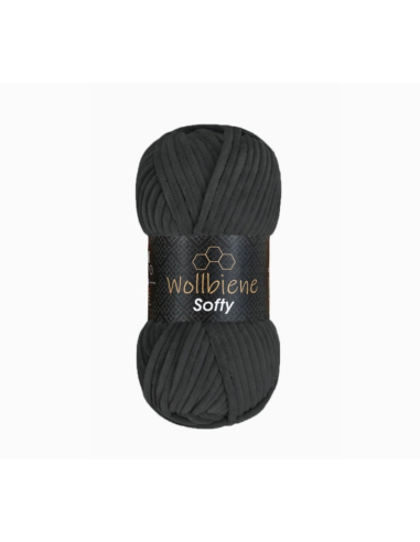 Fil chenille gris anthracite Softy Wollbiene