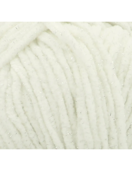 Fil chenille Scheepjes Little Darling sparkles blanc ours polaire