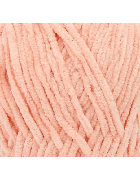 Fil chenille Scheepjes Little Darling sparkles rose Porcinet