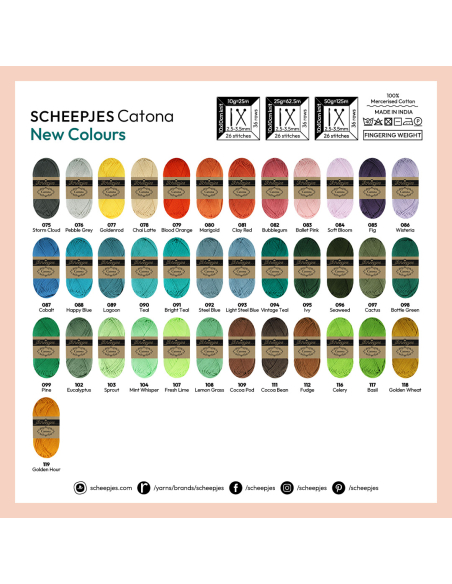 Scheepjes Catona 50g gris Storm Cloud 075