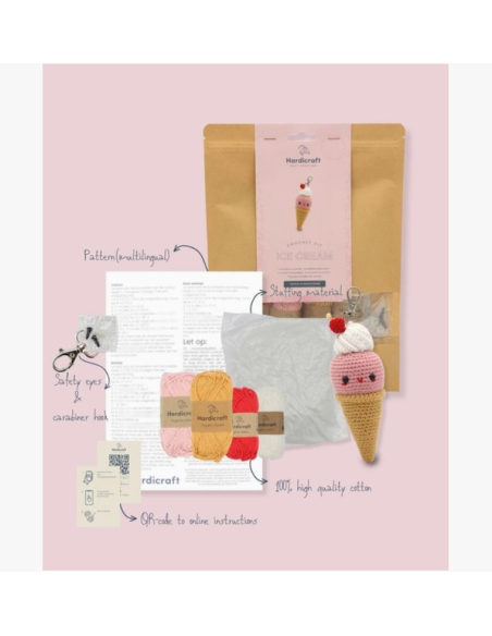 Kit crochet HardiCraft Porte-clé glace