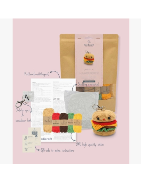 Kit crochet HardiCraft Porte-clé hamburger