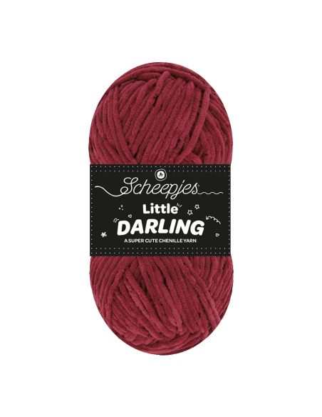 fil chenille rouge foncé scheepjes little darling