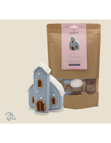 kit hardicraft église au crochet