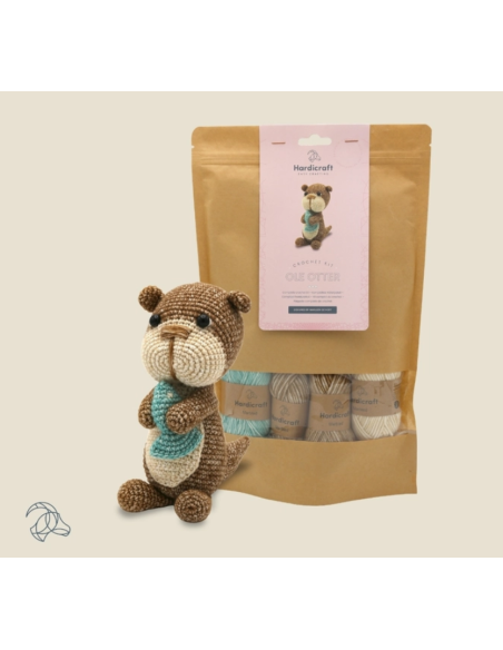 kit crochet amigurumi loutre hardicraft