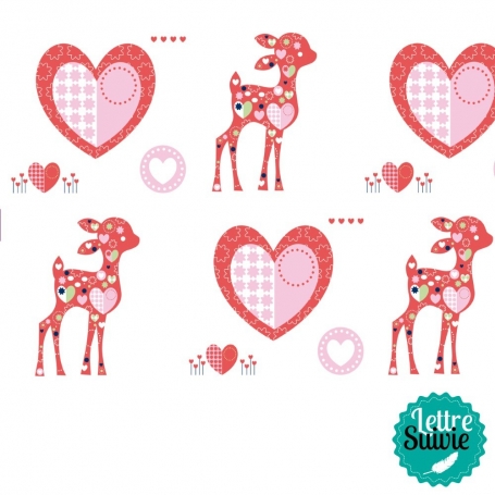 Coupon de tissu 45x55 cm Artemio Sweet bambi