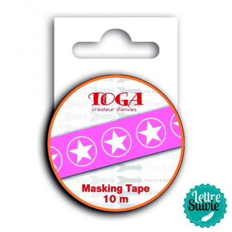 Masking tape "l'instant présent" rose Toga