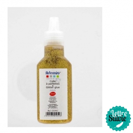 Flacon 25 ml de colle à paillettes or Artemio