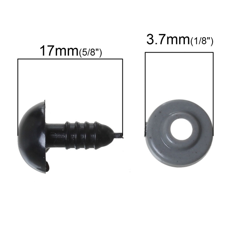 10 Yeux de sécurité pour amigurumi et doudous 12 mm