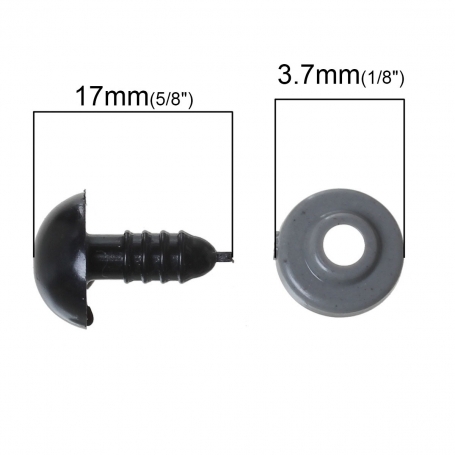 10 Yeux de sécurité pour amigurumi et doudous 12 mm