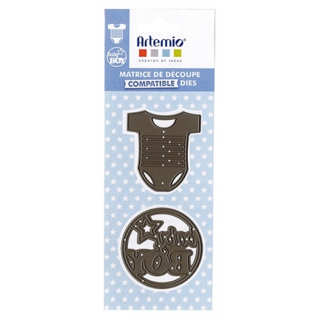 2 Dies de découpe bébé garçon compatibles toutes machine - Artemio 