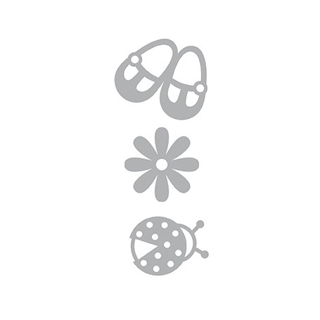 3 Dies de découpe bébé fille compatibles toutes machine - Artemio 