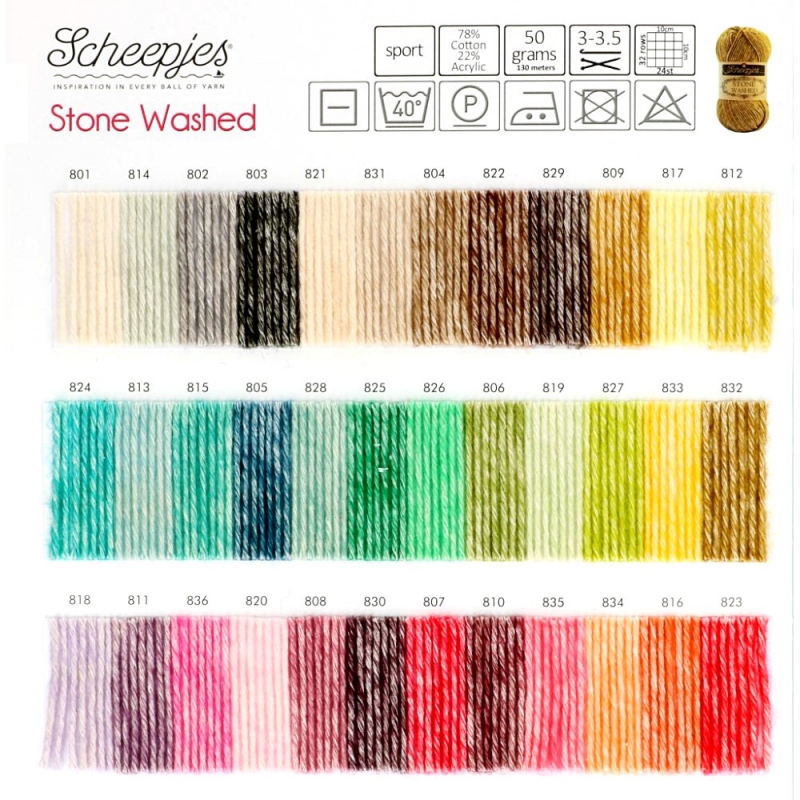 Pelote Stone washed de Scheepjes - Beryl 833