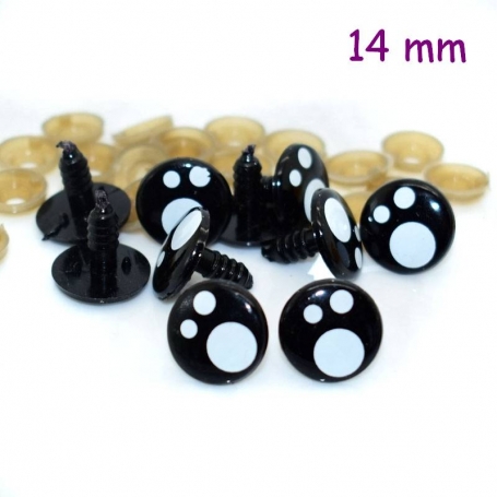 10 Yeux kawaii pour amigurumi et doudous 14 mm