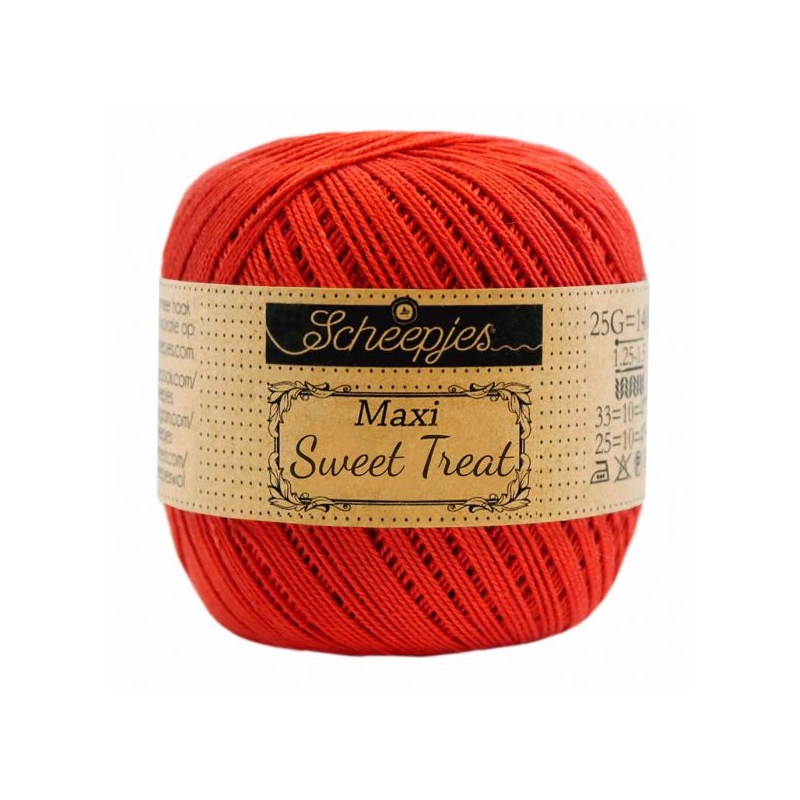 coton mercerisé fin scheepjes maxi sweet treat 390 coquelicot
