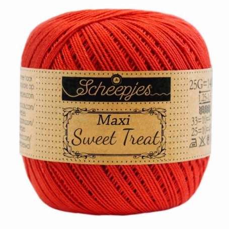 coton mercerisé fin scheepjes maxi sweet treat 390 coquelicot
