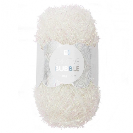 fil à crocheter des éponges creative bubble blanc irisé