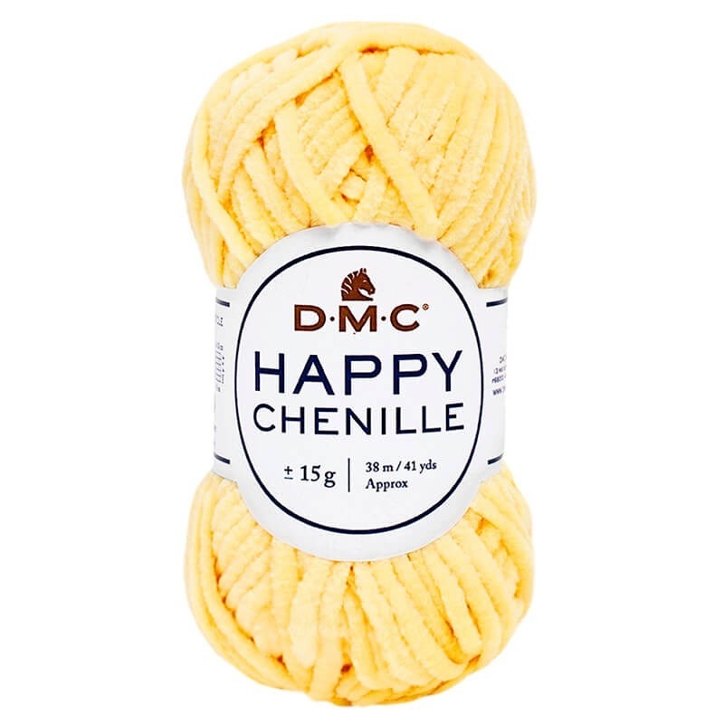 dmc happy chenille jaune vanille fil