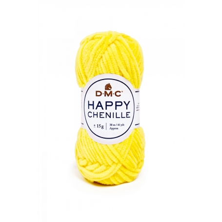 dmc happy chenille fil velours jaune