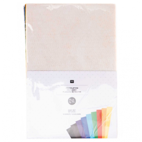 Lot 10 feuilles feutrine Rico Design coloris "basic"