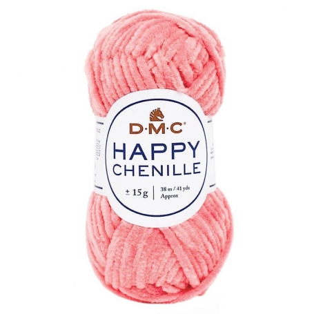 fil chenille velours rose happy chenille