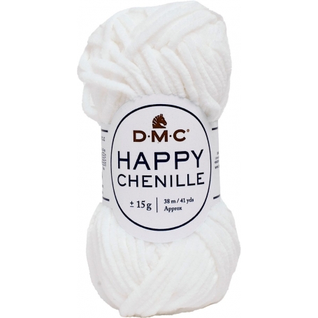 fil chenille velours blanc happy chenille