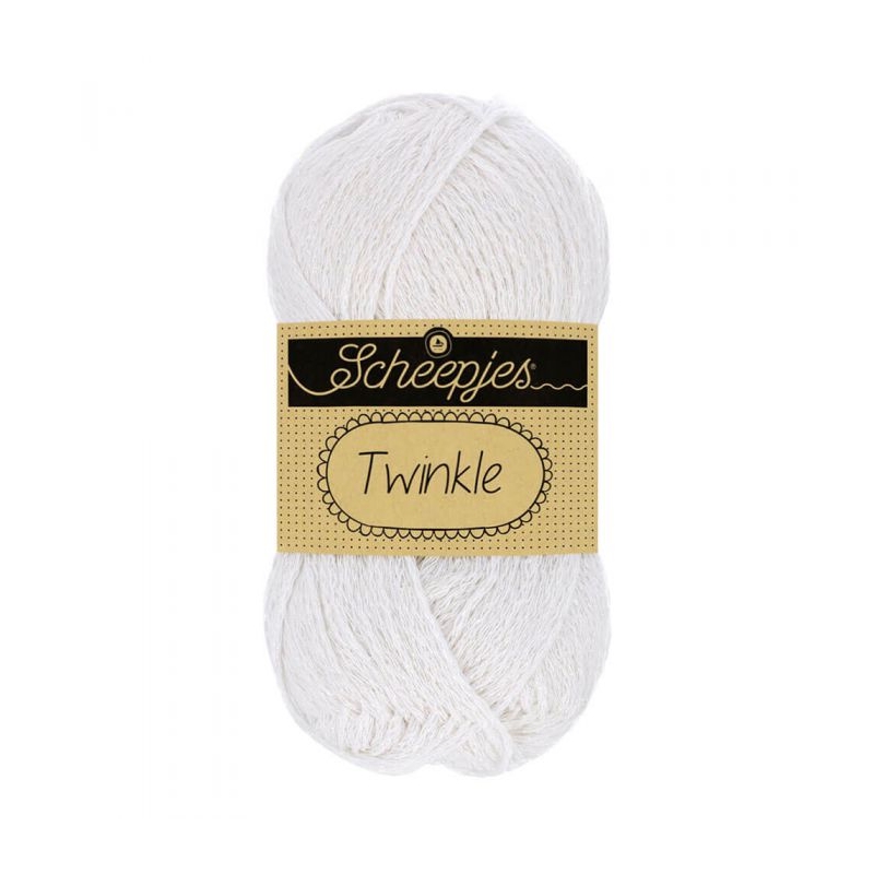 coton à crocheté pailleté blan