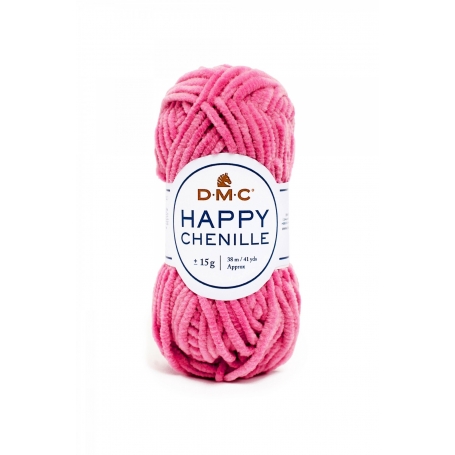 fil chenille velours rose happy chenille