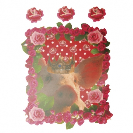 Motif de transfert à chaud "piggie queen"