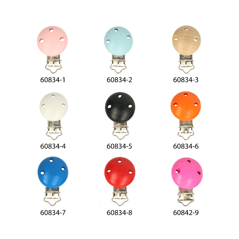 Attache tétine en bois - noir